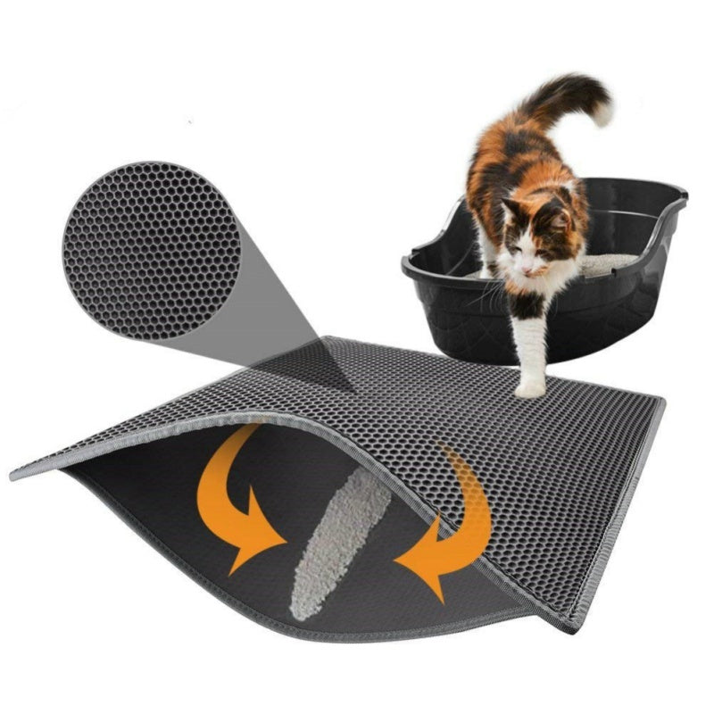Honeycomb Cat Litter Mat | Waterproof, Double Layer, Urine-Proof, Washable Pad for Litter Box