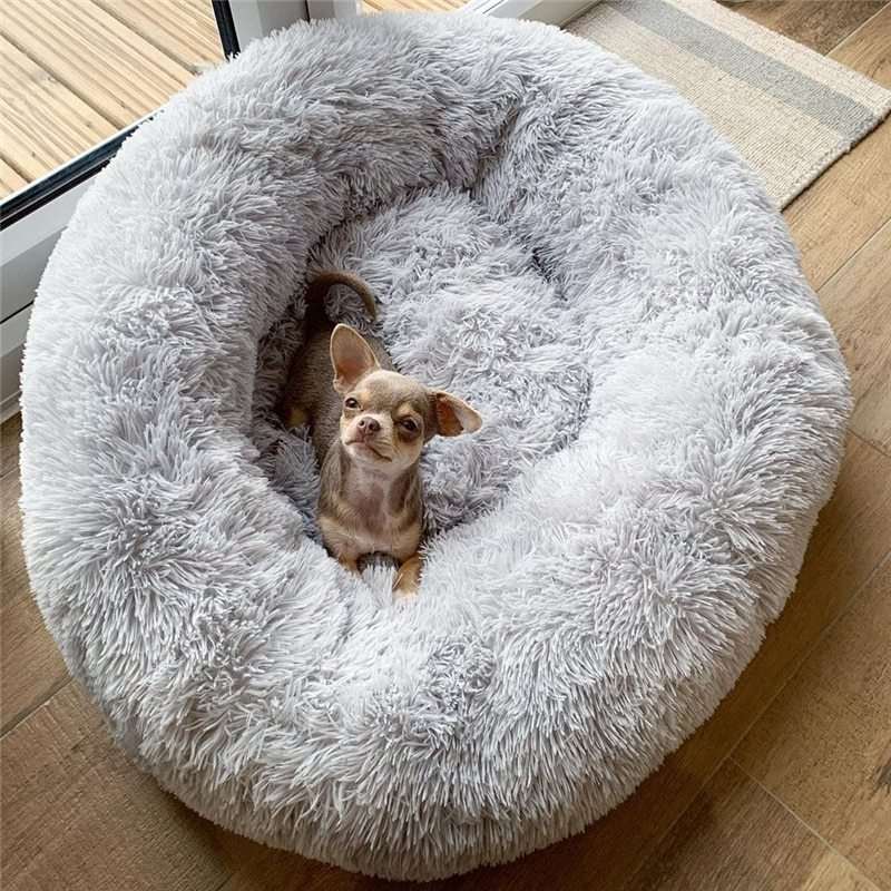 Super Soft Washable Dog Bed | Long Plush Calming Pet Bed for Deep Sleep, Velvet Sofa for Dogs & Cats